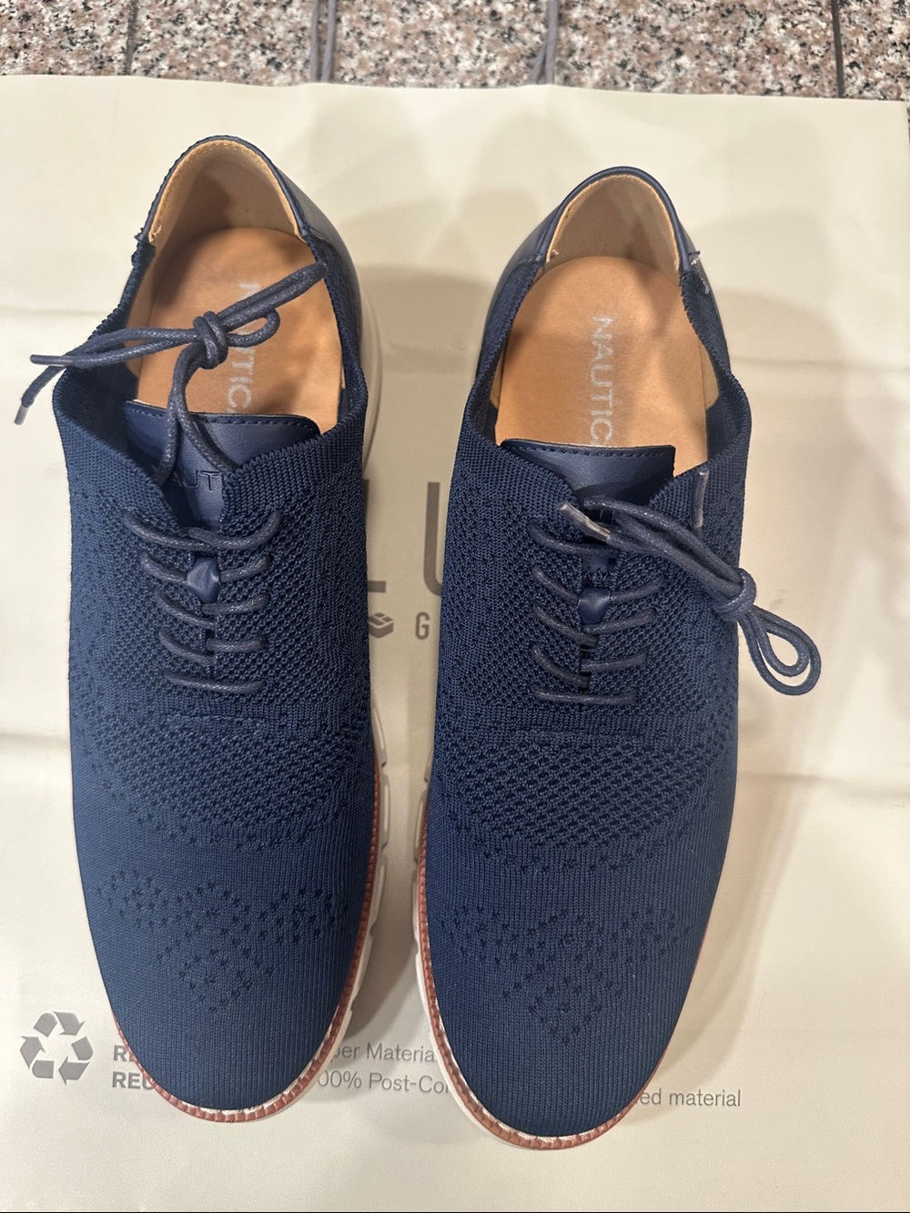 Nautica Men's Navy Knit Derby Oxfords
